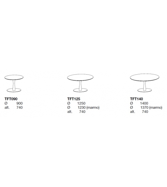 Flute Poliform Table avec Plateau en Marbre