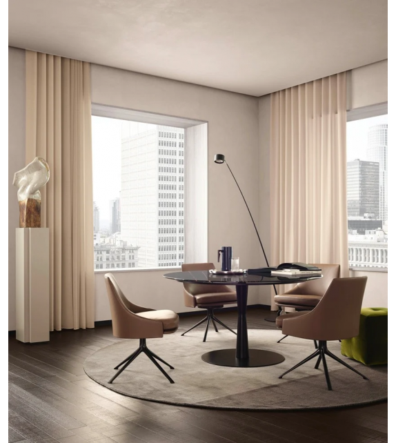 Flute Poliform Table avec Plateau en Marbre