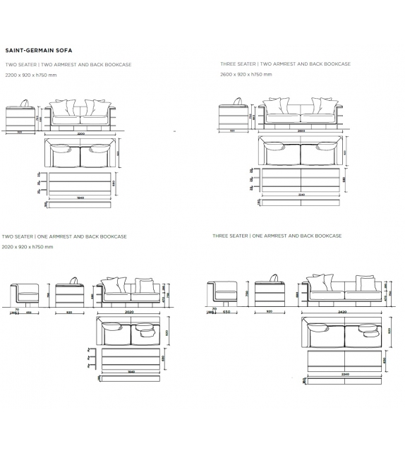 Saint-Germain Karl Lagerfeld Maison Sofá con Respaldo Librería