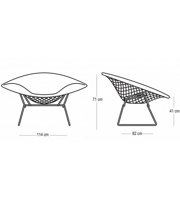 Bertoia Large Diamond Chair Fauteuil Knoll