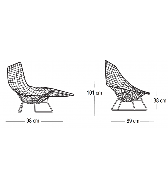 Bertoia Poltrona Asimmetrica Knoll