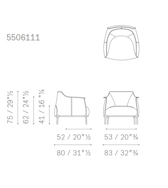 Archibald Denim Edition Poltrona Frau Sessel