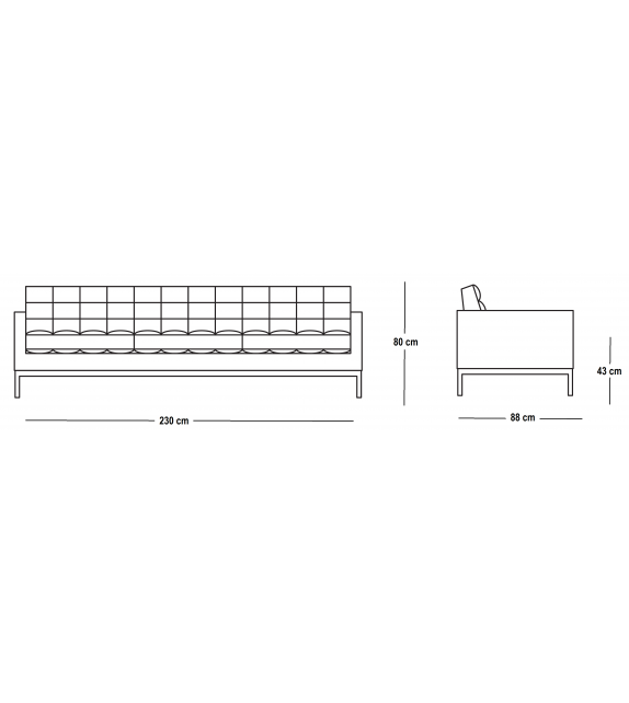 Florence Knoll 3 Seater Sofa