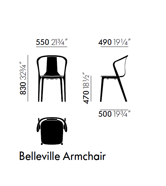 Versandfertig - Belleville Armchair Wood Vitra Sessel