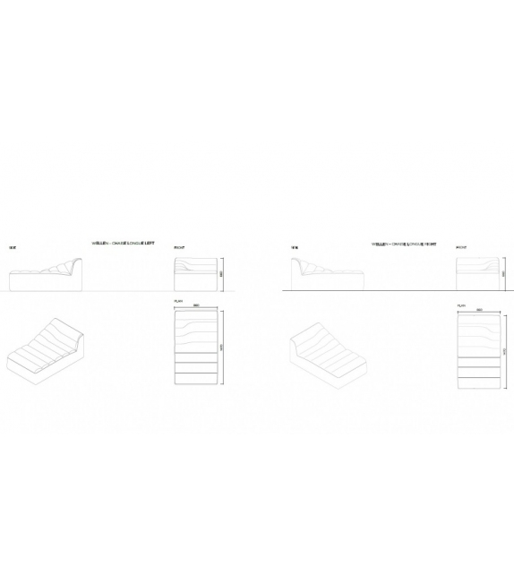 Karl Lagerfeld Maison Wellen Chaise Longue