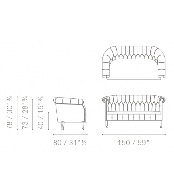 Fumoir divano 2 posti