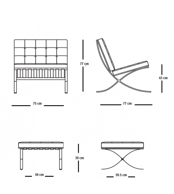 Barcelona Chair Armchair Knoll