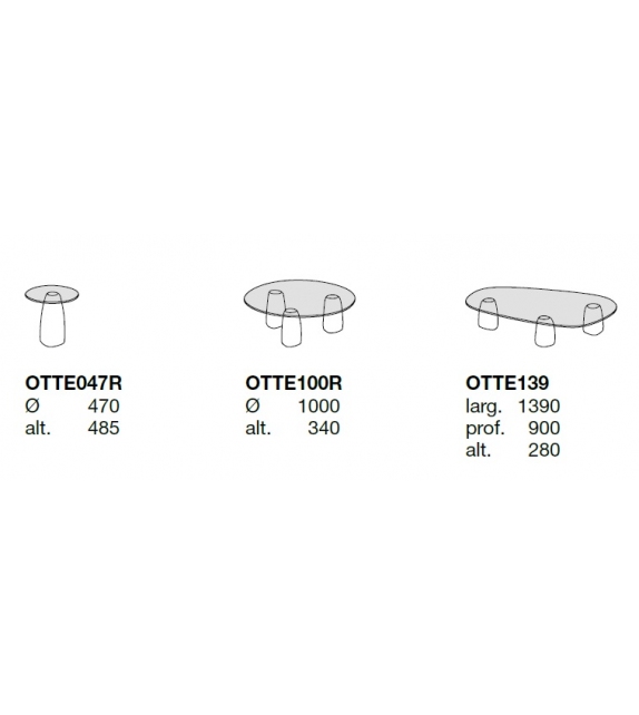 Strata Indoor Poliform Table Basse  avec Plateau en Verre