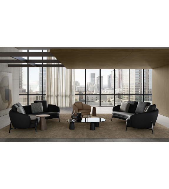 Strata Indoor Poliform Mesita con Tablero de Vidrio