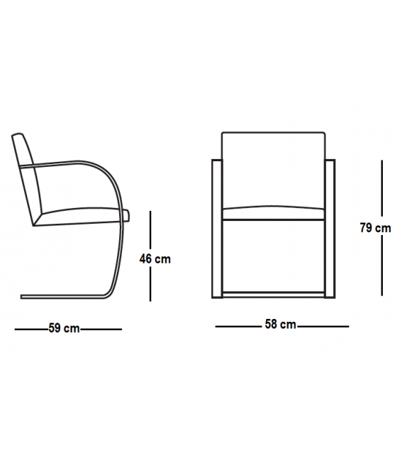 Brno Chair - Flat Bar Petit Fauteuil Knoll