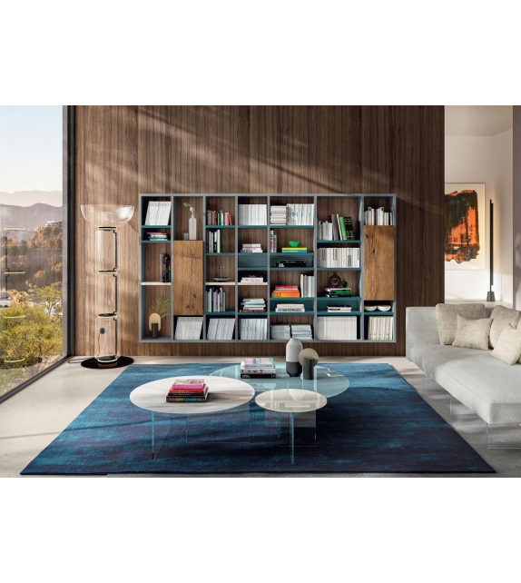 Air Round Lago Mesita con tablero en Vidrio