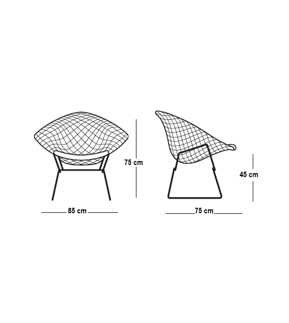 Bertoia Diamond Chair Fauteuil Avec Coussin Outdoor Knoll