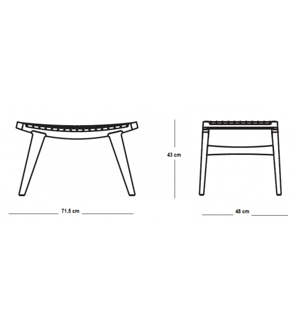 Klismos Knoll Tabouret