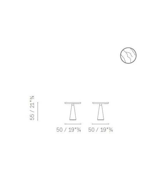Duo Pedestal Table Poltrona Frau & Ceccotti Collezioni Occasional Table