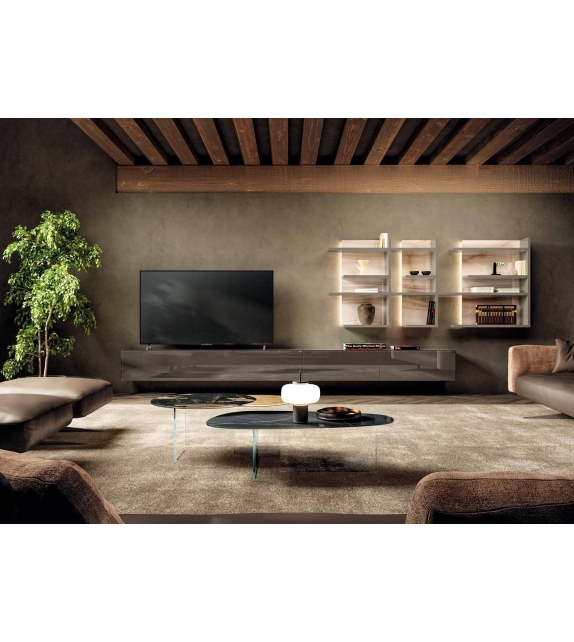 Pleasure Lago Table Basse avec Plateau en Verre