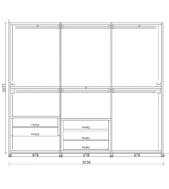 Prêt pour l'expédition - Milano + Plana Pianca Armoire