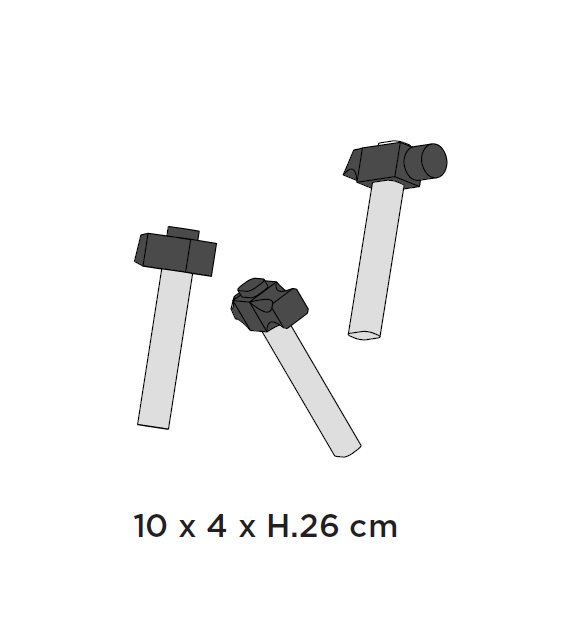 Bastaaa  Kit di 3 Martelli Appendiabiti Mogg