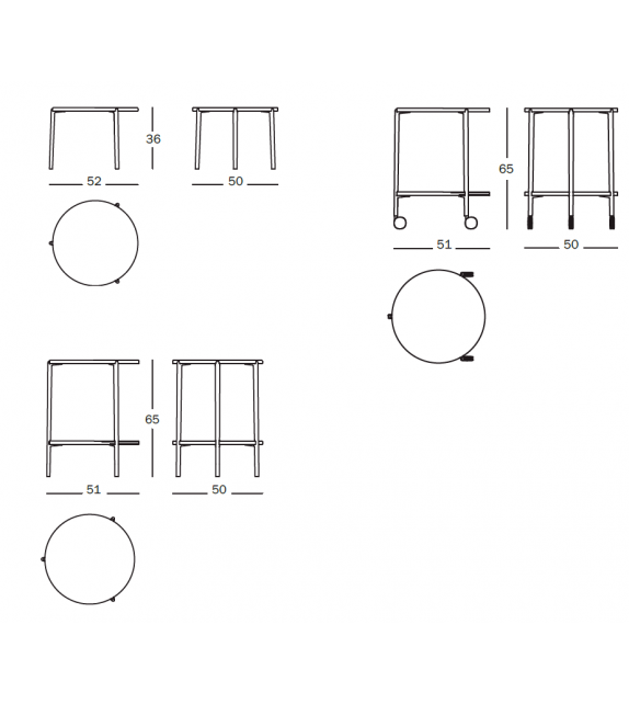 Tambour Magis Niedrige Tisch Aluminium