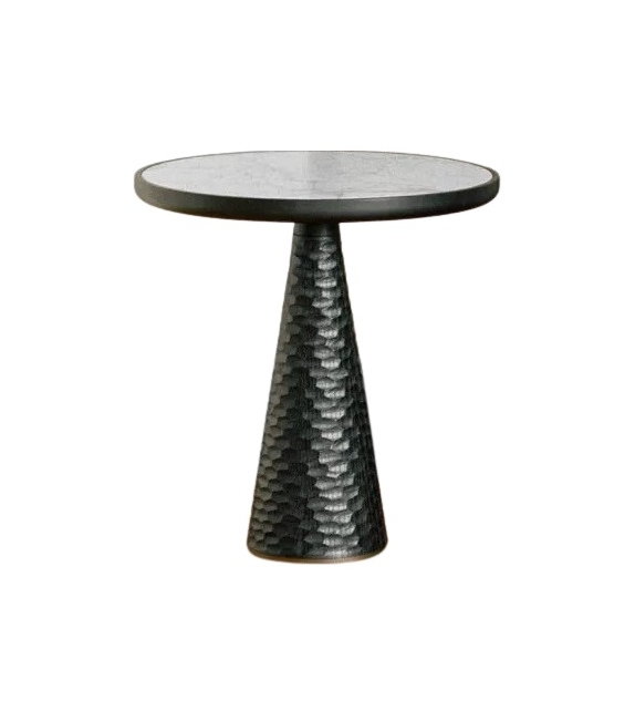 Duo Pedestal Table Poltrona Frau & Ceccotti Collezioni Occasional Table