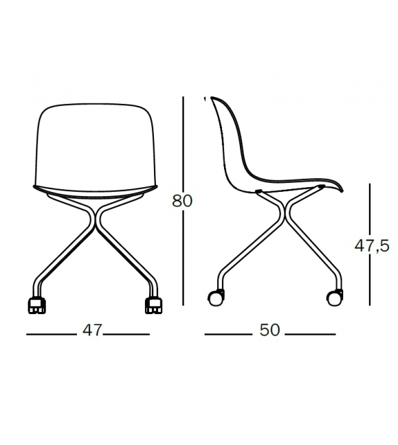 Troy 4 Star Wheels Magis Upholstered Chair