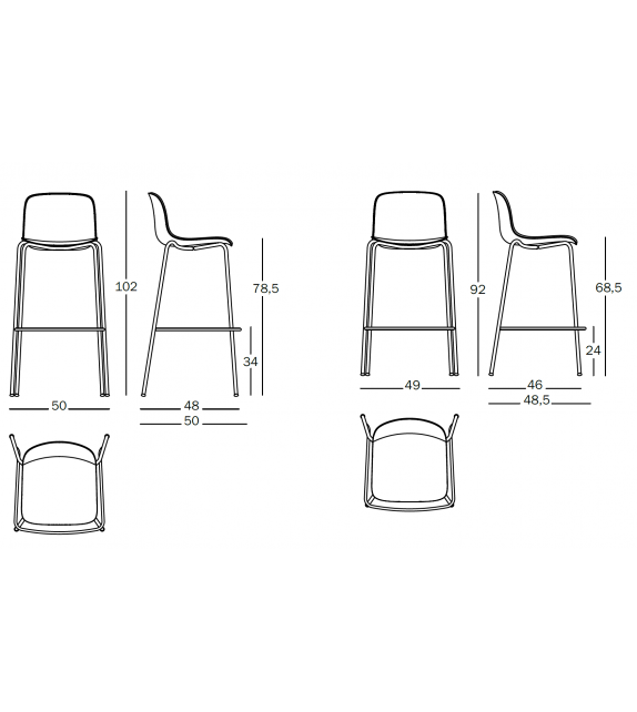 Troy Polypropylene Magis Tabouret Revêtu