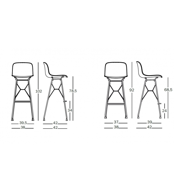 Troy Wireframe Beech Magis Tabouret Revêtu