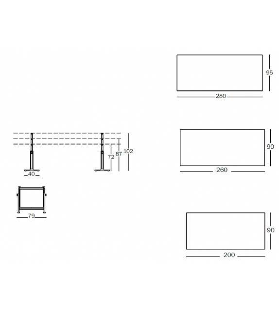 Brut Magis Tavolo con Cavalletti