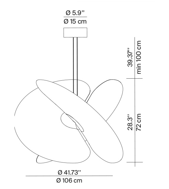 Listo para entregar - Levante Luceplan Lámpara de Suspensión