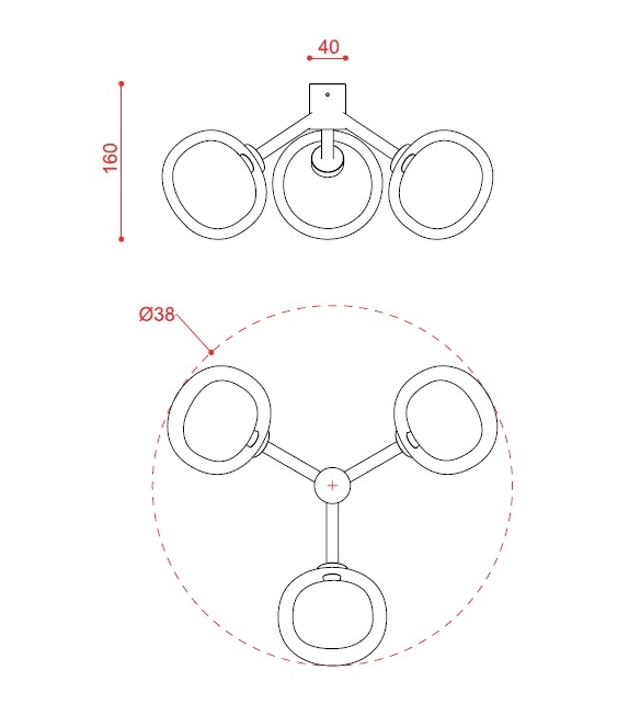 Prêt pour l'expédition - 552.73 Nabila Tooy Applique/Plafonnier