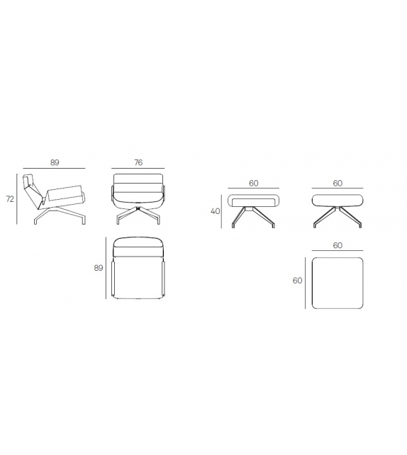 Versandfertig - Club 57 Henge Sessel & Pouf