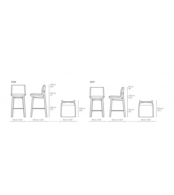 E006 / E007 Embrace Bar Stool Carl Hansen & Søn Sgabello Bar