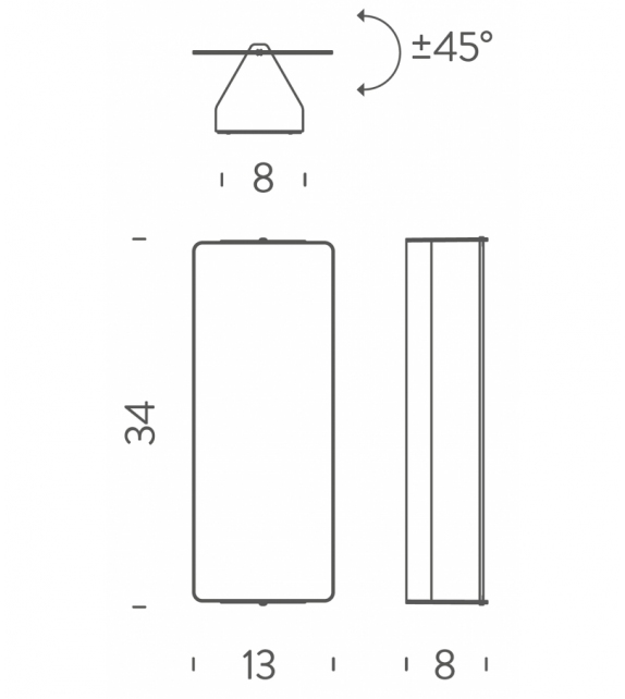 Pronta consegna - Applique à Volet Pivotant Double LED Nemo Lampada da Parete