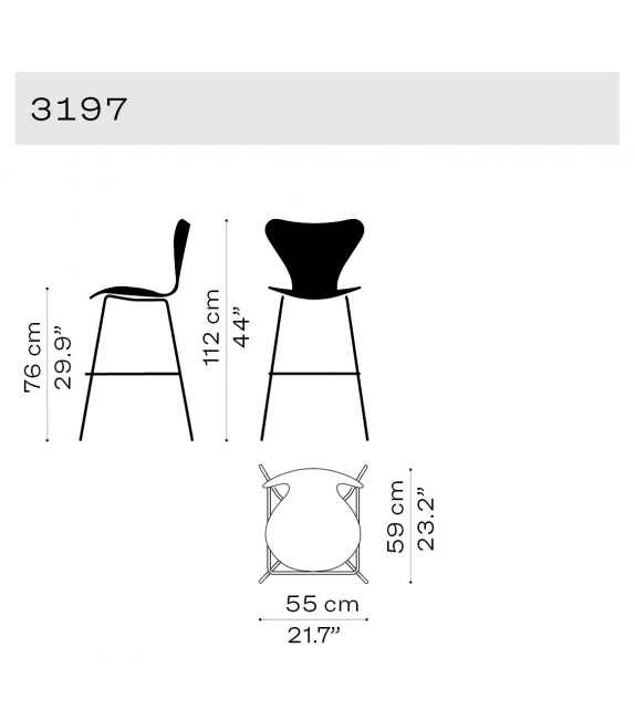 Series 7 Bar Stool Sgabello Fritz Hansen