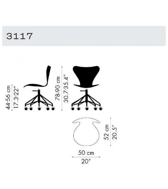 Series 7 Chaise Rembourrée Pivotante Fritz Hansen