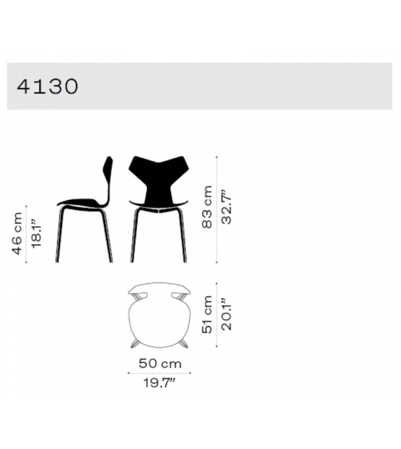 Grand Prix Silla Tapizada con Patas de Madera Fritz Hansen