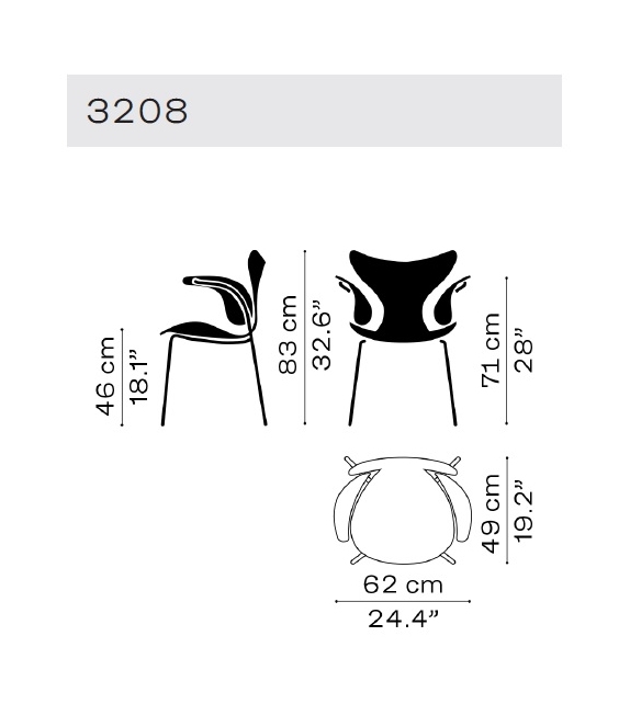 Lily Silla con Apoyabrazos Tapizada Fritz Hansen
