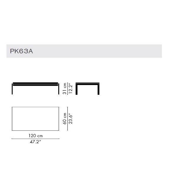 PK63A Mesa Baja Fritz Hansen
