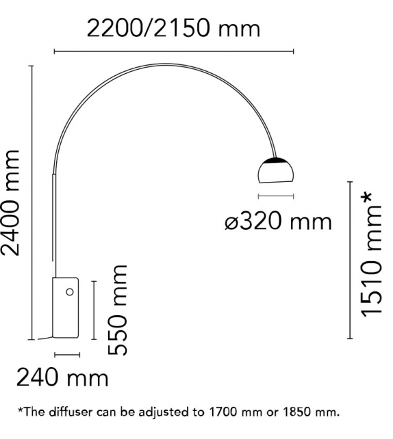 Prêt pour l'expédition - Arco Flos Lampadaire