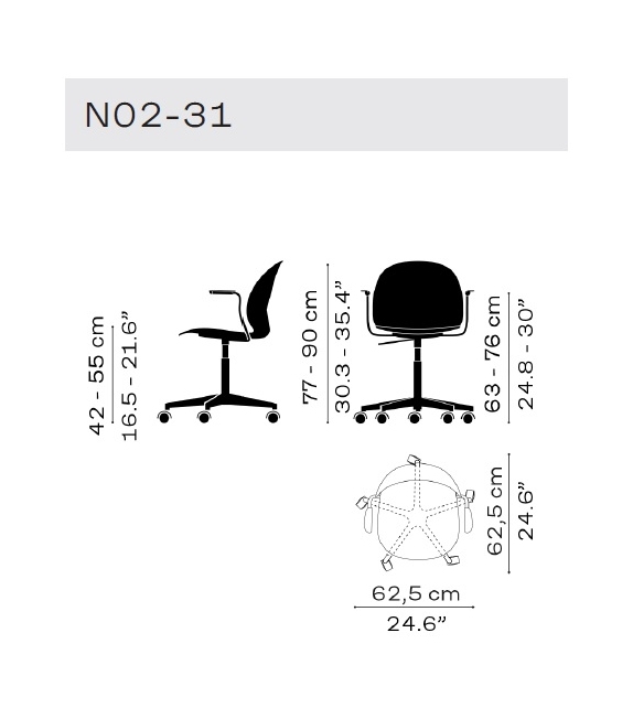 N02™ Recycle Fritz Hansen Sillón Giratorio