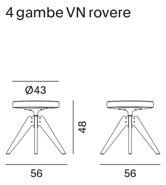 Flow MDF Italia Pouf 4 Pieds VN Chêne