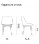 Flow Chair Silla 4 Patas Cross MDF Italia