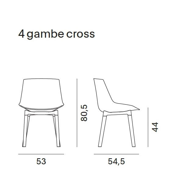 Flow Chair Stuhl 4 Beine Cross MDF Italia