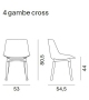 Flow Chair MDF Italia Sedia Imbottita 4 Gambe Cross