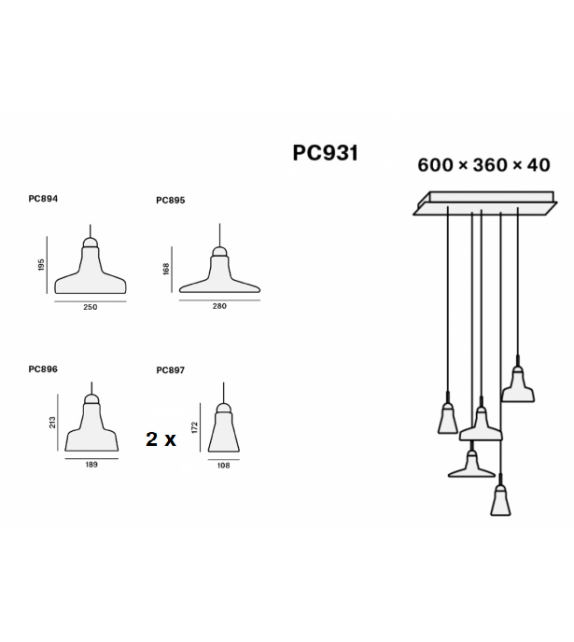 Shadows Rectangular Small Brokis Suspension