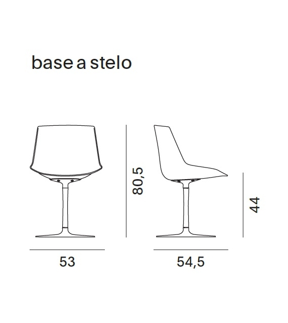 Flow Chair Polsterstuhl mit Tellerfuß MDF Italia