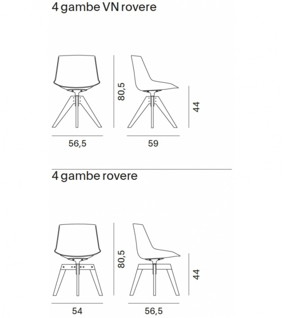 Flow Chair Rovere MDF Italia Silla Acolchada