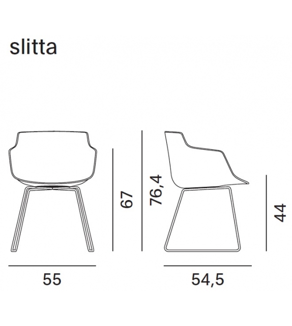 Flow Slim MDF Italia Fauteuil Rembourrée