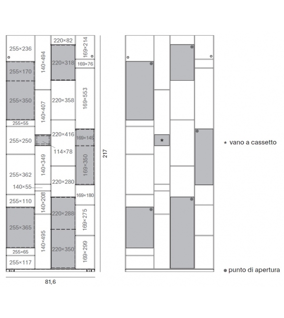 Random Box MDF Italia Bookcase
