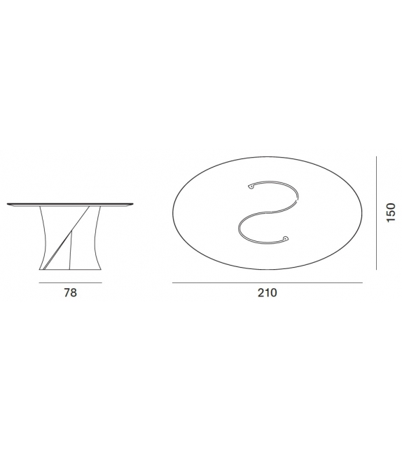 S Table White Table Ovale MDF Italia