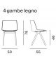 AÏKU MDF Italia Sedia Con Gambe in Legno